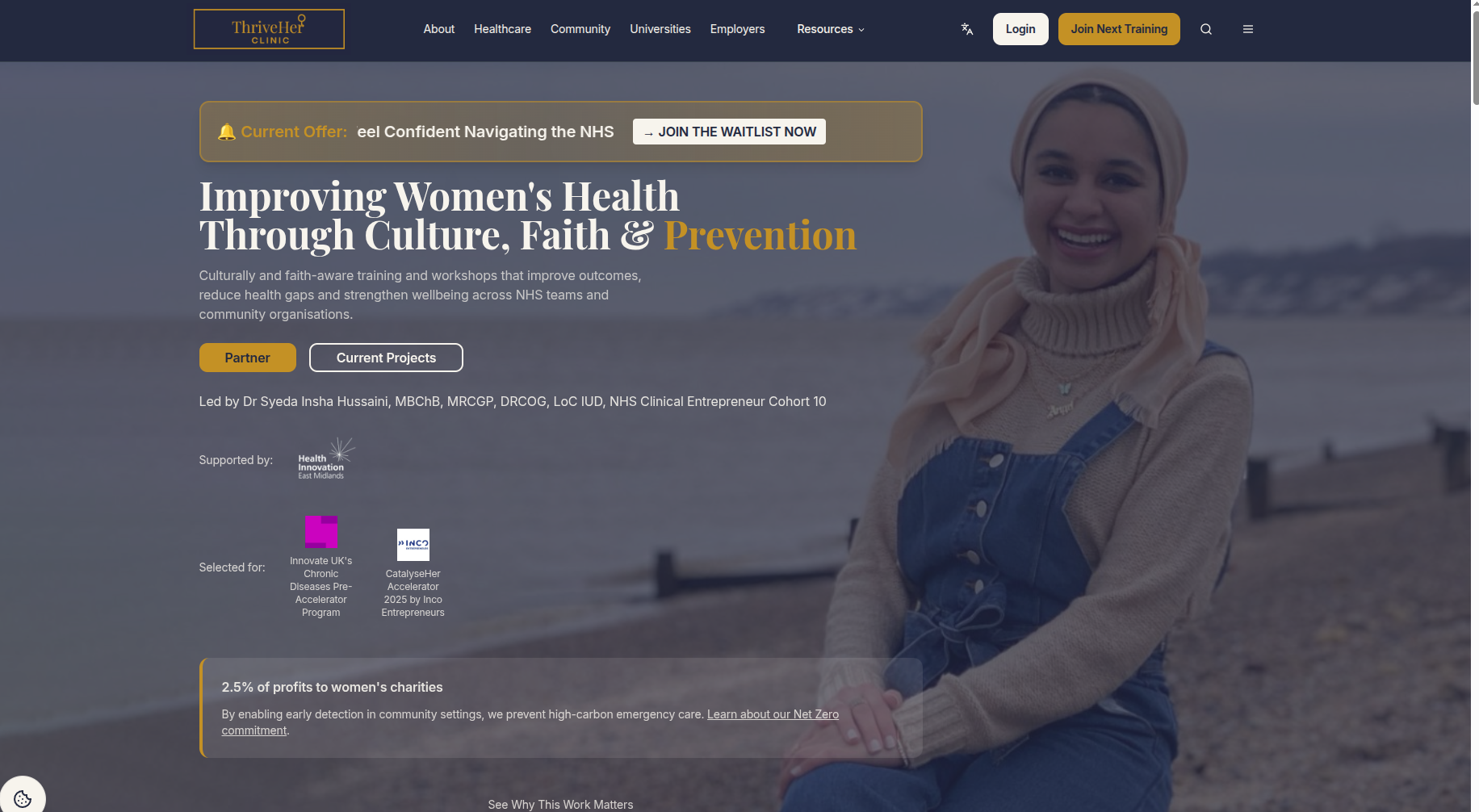 ThriveHer Clinic website preview